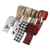 5M/roll Christmas Ribbon Red Linen Merry Christmas Snowflake Lace Ribbon For Wedding Christmas Tree Decoration DIY Sewing Fabric