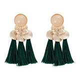 ZOSHI  Long Tassel Fashion Feather Style Ethnic Boho Big Dangle Statement Earring Wedding Earrings Accessories Wholesale