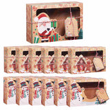 3/6/9/12pcs Kraft Paper Candy Boxes Merry Christmas Cookie Gift Box Clear Window Packaging Bag Party Favor New Year Decoration