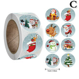 500pcs/roll Christmas Round Santa Claus Stickers Gift Packaging Sticker