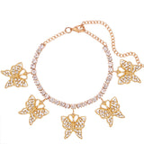 New Bling Dragon Crystal Tennis Chain Anklet for Women Fashion Gold Silver Color Rhinestone Anklet Foot Chain Jewelry Wholesale
