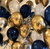 20pcs Metal Gold Silver Balloons Ink Blue Latex Balloon Wedding Birthday Party Decoration Festival Celebration Supplies Air Ball