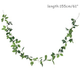 155cm Artificial Plants Eucalyptus Garland Rose Rattan Leaves string Fake Plants Home Decor Vines wreath Vertical Garden decor