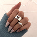 2pcs/set mushroom ring Couple Rings Fashion Creative Design Open Ring Friend Girlfriend Ring for Women Men