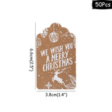 Christmas Gift Cyuan 50pcs Christmas Gift Tags Santa Claus Snowflake Kraft Paper Tag with rope Label Xmas Gift for Xmas Party DIY Supplies