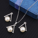 Fashion Golden Plated Opal Jewelry Sets For Woman Cubic Zirconia Water Drop Necklace Pendant Earrings Set Bridal Wedding Gift