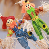 Cifeeo  4Pcs Standing Autumn Fall Harvest Scarecrow Cute Fall Garden Scarecrow Ornament For Halloween Mall Party Decoration