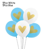 Birthday Party Decors Blue Latex Balloon Disposable Tableware 1st Kids Baby Shower Decoration Supplies Boy Birthday Party Globos