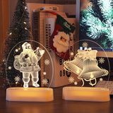 Christmas Gift Christmas Santa Claus Acrylic 3D Night Lamp For Kids Bedroom Decor Nightlight Garland Gift Xmas USB Battery Powerd Night Light