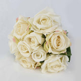 9pcs/set 4cm 7cm Silk Rose Flower Bouquet Real Touch Fake Flowers for Wedding Decoration Bridal Hold Bouquet Home Garden Supplie