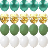 Christmas Gift 15/20pcs 10inch Balloon Kit Avocado Green White Gold Confetti Balls Birthday Wedding Jungle Party DIY Decoration Home Supplies