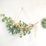 Artificial Green Eucalyptus Garland Leaves Vine Silk Leaf Fake Rattan Artificial Plants Ivy Wreath Wall Hanging Wedding Decor