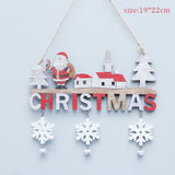 Cifeeo Wooden Christmas Door Hanging Oranments Santa Claus Snowman Elk Merry Christma Decor For Home 2023 Naviidad Door Noel Pendants