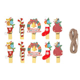 6pcs/lot Christmas Wood Clips santa snowman deer shape Christmas Party Photo Clips Clothespins New Year Decoration Photo Pegs