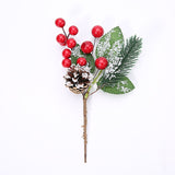 1Pcs Christmas Decor Artificial Flower Stamens Pearl Branches Mixed Berry For Wedding Decoration DIY Gift Box Craft Fake Flowers