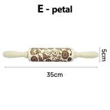 Christmas Pattern Rolling pin Wooden Embossing Biscuit Fondant Baking Tools Reindeer Dough Engraved Roller Trees Socks Bells