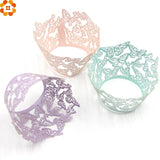 Christmas Gift 10PCS Lovely Butterfly Little Vine Lace Laser Cut Cupcake Paper Wrapper Liner Baking Cup Home/Wedding/Birthday Party Decoration