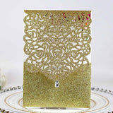 50pcs/lot Laser Cut Glitter Paper Wedding Invitations Card Diamond Design Custom Greeting Card Birthday Wedding Favor Decoration