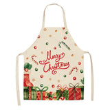 Linen Merry Christmas Apron Christmas Decorations for Home Kitchen Accessories Natal Navidad  New Year Christmas Gifts