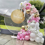 129Pcs White Pink Baby Shower Balloons Set DIY Arch Garland Baloon Chain Kit Birthday Party Globos Anniversary Backdrop Decor