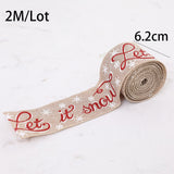 Christmas Gift 2M/5M Christmas Red Car Ribbon 5cm Wide Merry Xmas Crafts Ribbon for DIY Christmas Gift Wrapping Home Wreath Bow Decoration