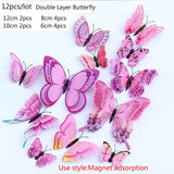 Cifeeo  18Pcs Black And White 3D Effect Crystal Butterflies Wall Sticker Beautiful Butterfly For Kids Room Wall Decals Home Decoration