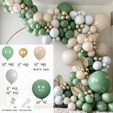 149Pcs/set Baby Shower Balloon Garland Arch Kit RETRO Green Metal Gold Latex Air Balloons Pack for Birthday Party Decor Supplie