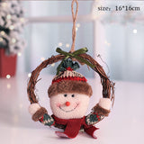 Christmas Gift Christmas Wreath Small Santa Claus Snowman Elk Xmas Pendant Merry Christmas Decor For Home 2021 Naviidad Tree Oranments Supply