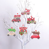 Christmas Gift 3pcs/set Christmas Car Wooden Pendants Xmas Tree Hanging Ornaments DIY Wood Crafts Kids Gift Noel Decoration Home Accessories