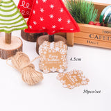 50PCS  DIY Kraft Tags Merry Christmas Labels Gift Wrapping Paper Hang Tags Santa Claus Paper Cards Christmas Party Supplies