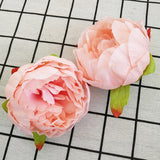 10pcs High Simulation Core Peony Flower Head Silk Flower DIY Wedding Flower Wall Background Decoration Silk Rose