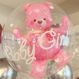 Christmas Gift 24 Inch Baby Girl Baby Boy Blue Pink Bubble Ball Birthday Baby Shower Decoration Child Toy Bear Boy Bear Aluminum Foil Balloon