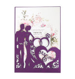 10pcs Laser Cut Wedding Invitations Card Bride And Groom Cute Rings Elegant Greeting Card Valentine's Day Wedding Party Supplies