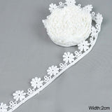 5 Yards White Lace Milk Silk Water Soluble Embroidery Lace Ribbon Trim Fabric For Sewing Apparel Accessories Handmade DIY Crafts