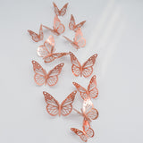 12PCs/Set 3D Hollow Decorative Butterfly Wall Stickers For Kids Rooms Home Decor Fridge Stickers DIY Party Wedding Butterflies