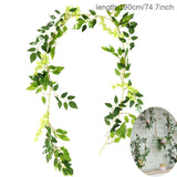 Christmas Gift Silk Artificial Rose Vine Hanging Flowers For Wall Decoration Rattan Fake Plants Leaves Garland Romantic Wedding Home Decor