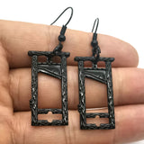 Gothic Guillotine Earrings, Black, Gothic Personalizeds Earring Gift, Witch Ladies Exquisite Earrings
