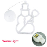 Christmas Gift Holiday Atmosphere Decoration Night Light Window Suction Cup Lamp Pendant LED Christmas Bell Christmas Tree Santa Claus Snowman