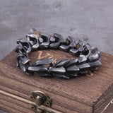 Christmas Gift Viking Ouroboros vintage punk bracelet for men stainless steel fashion Jewelry hippop street culture