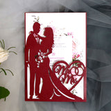 1pc Sample Bride And Groom Laser Cut Wedding Invitations Card Love Heart Greeting Card Valentine's Day Wedding Party Decoration