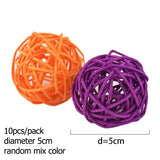 10/20pcs 3-5cm Decorative Rattan Balls Photo Props Wedding Christmas Decoration Round Straw Ball for Home Decor Party Supplies