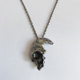 Vintage Retro Half Skull Necklace Trendy Silver Alloy Skeleton Pendant Gothic Jewelry Choker Pendants bronze Necklaces for Gift