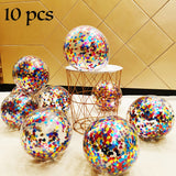 Back  To School Cifeeo 10/20 Rose Confetti Latex Transparent Balloons Metallic Confetti Ballon Baby Shower Kids Birthday Party Wedding Decoration Ball