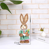 Cifeeo  10 Styles Cute Straw Standing Rabbits Bunny Decorations Easter Party Home Garden Wedding Ornament Easter Theme Party Supplies