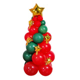 Cifeeo Christmas Tree Balloons Pillar Green Red Chrome Gold Latex Balloon DIY Balloon Christmas Tree for Christmas Anniversary Decorati