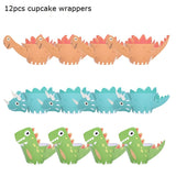 Dinosaur Party Decorations Dragon Balloons Set Paper Garland for Dino Jungle Birthday Party Decor Supplies Kids Children Favors