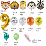 Christmas Gift New! 31pcs Jungle Safari Party Balloons Animal Digital Balloon for Kids Birthday Safari Party Decoration Forest Party Supplies