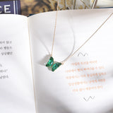 Trendy Colorful Butterfly Necklaces For Women Crystal Butterfly Pendant O Chain Necklace Korean Style Fashion Party Jewelry