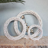 10-30cm White Rattan Wreath Ring DIY Easter Egg Decor Artificial Flower Garland Happy Easter Party Gifts Wedding Home Decoration