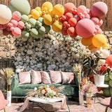 141pc Matte Lemon Coral Balloon Garland Dusty Green Pink Cream Peach Baby Shower Balloons Arch Birthday Party Wedding Decoration